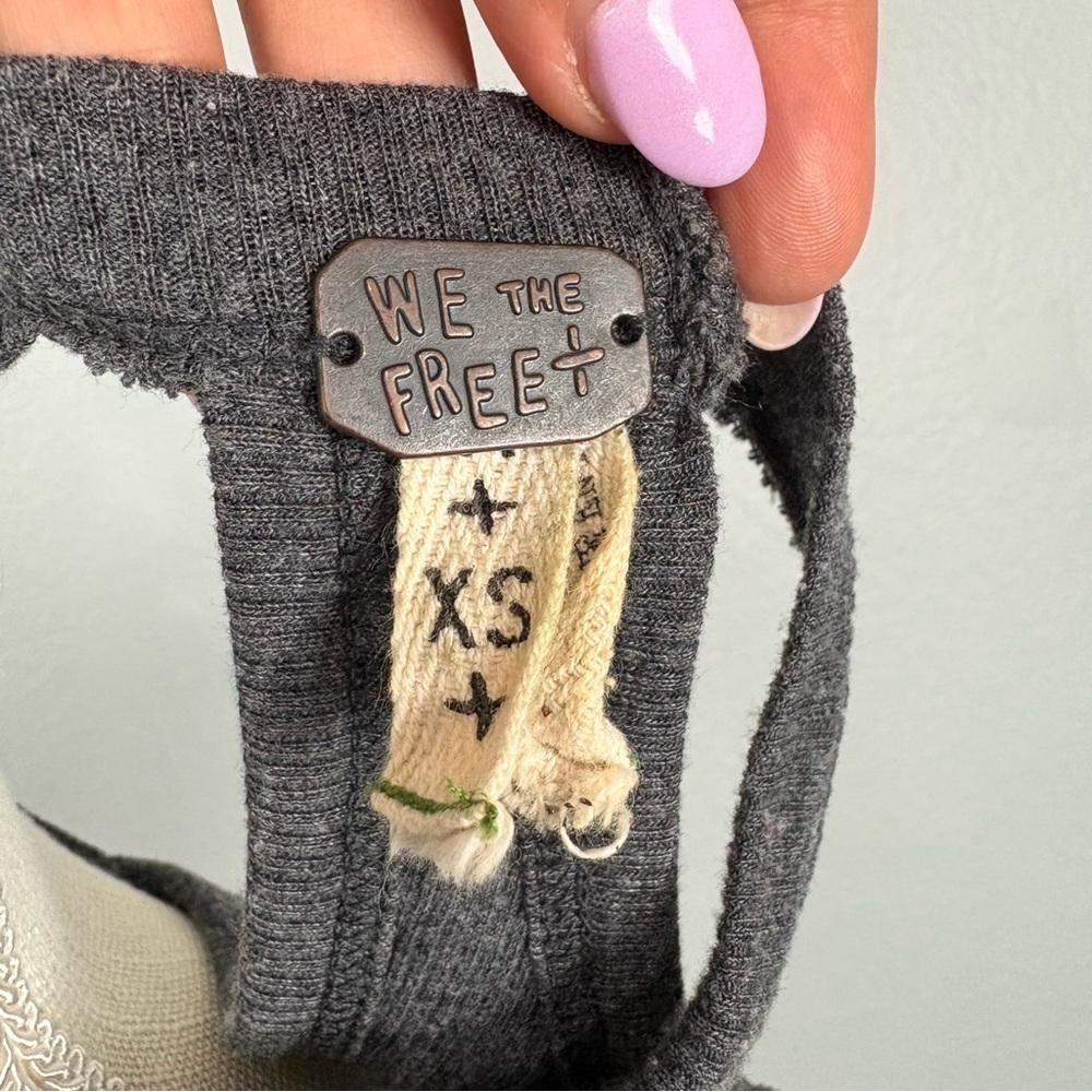 WE THE FREE Swing Tank Racerback Dark Gray XS Boho Feminine Minimalist Flowy - Picture 5 of 6